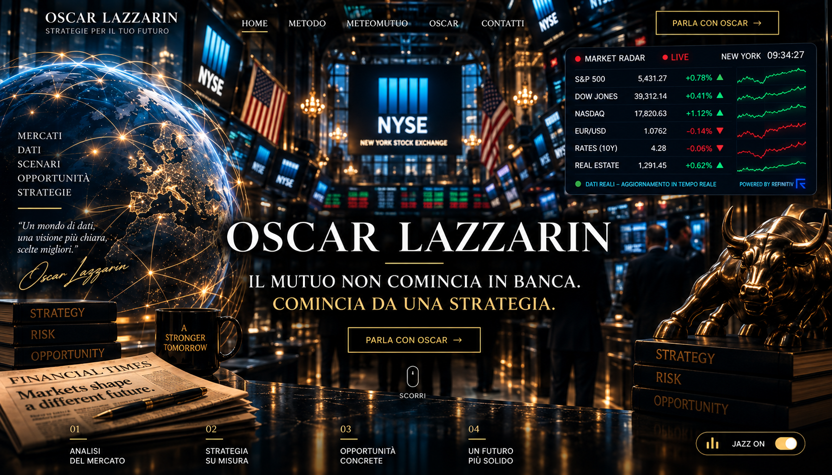 Oscar Lazzarin — strategie per il tuo futuro, scena Wall Street e Market Radar
